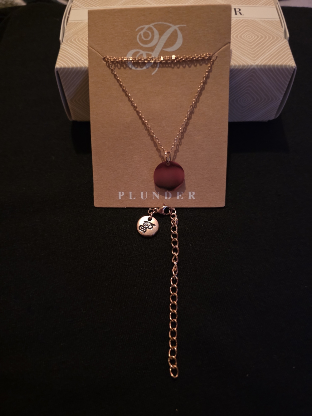 Plunder Gold Disc Layered Necklace with Charm